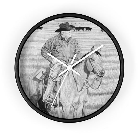 Wall Clock - Vintage Farmhouse Decor, Western Theme Timepiece, Country Home Accent, Horse Lover Gift, Unique Wall Art