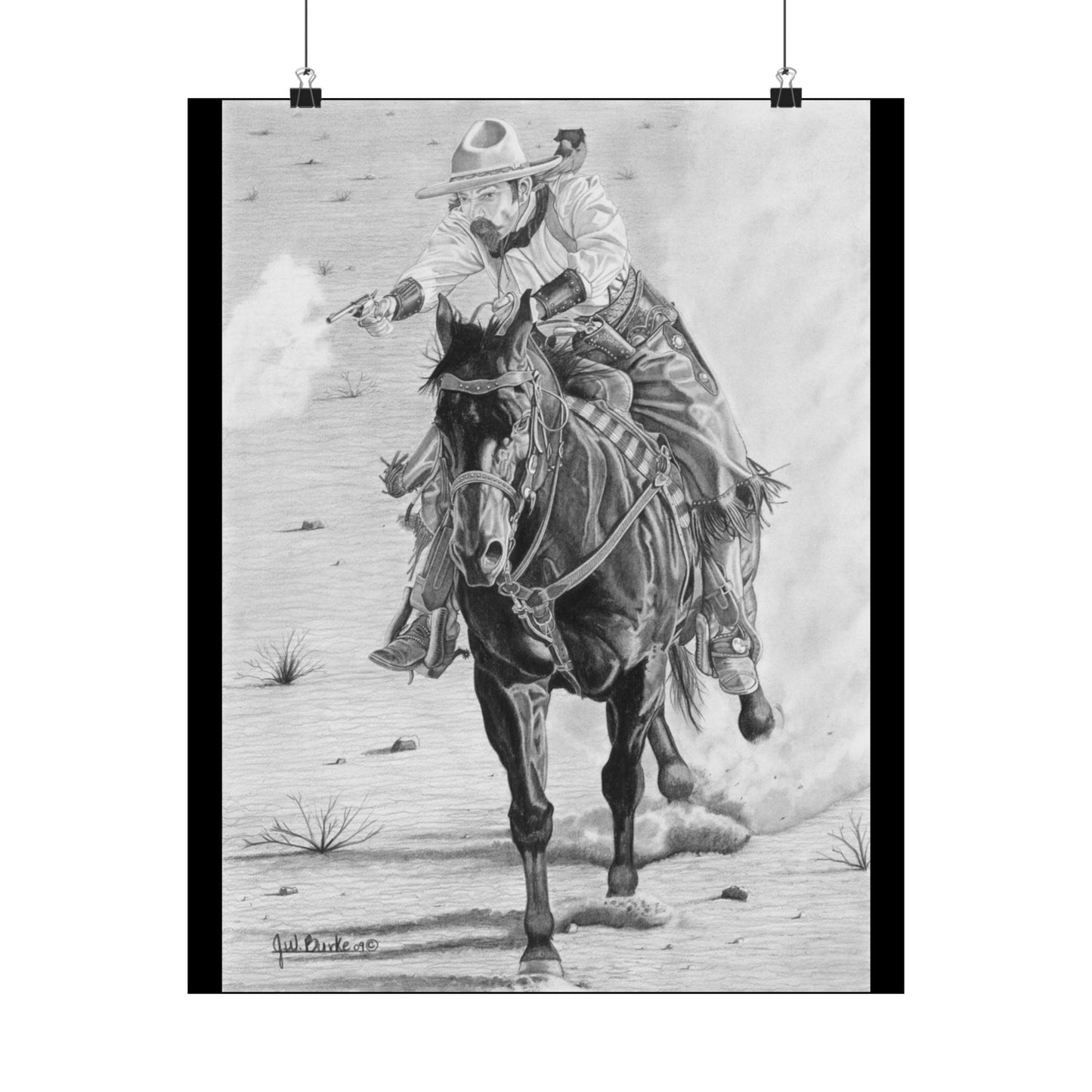 "Wild Bill Rides Again" Cowboy Themed Wall Art Print, Western Decor, Matte Vertical Poster, Rustic Home Decor, Gift for Ranch Lovers, Cowboy Art