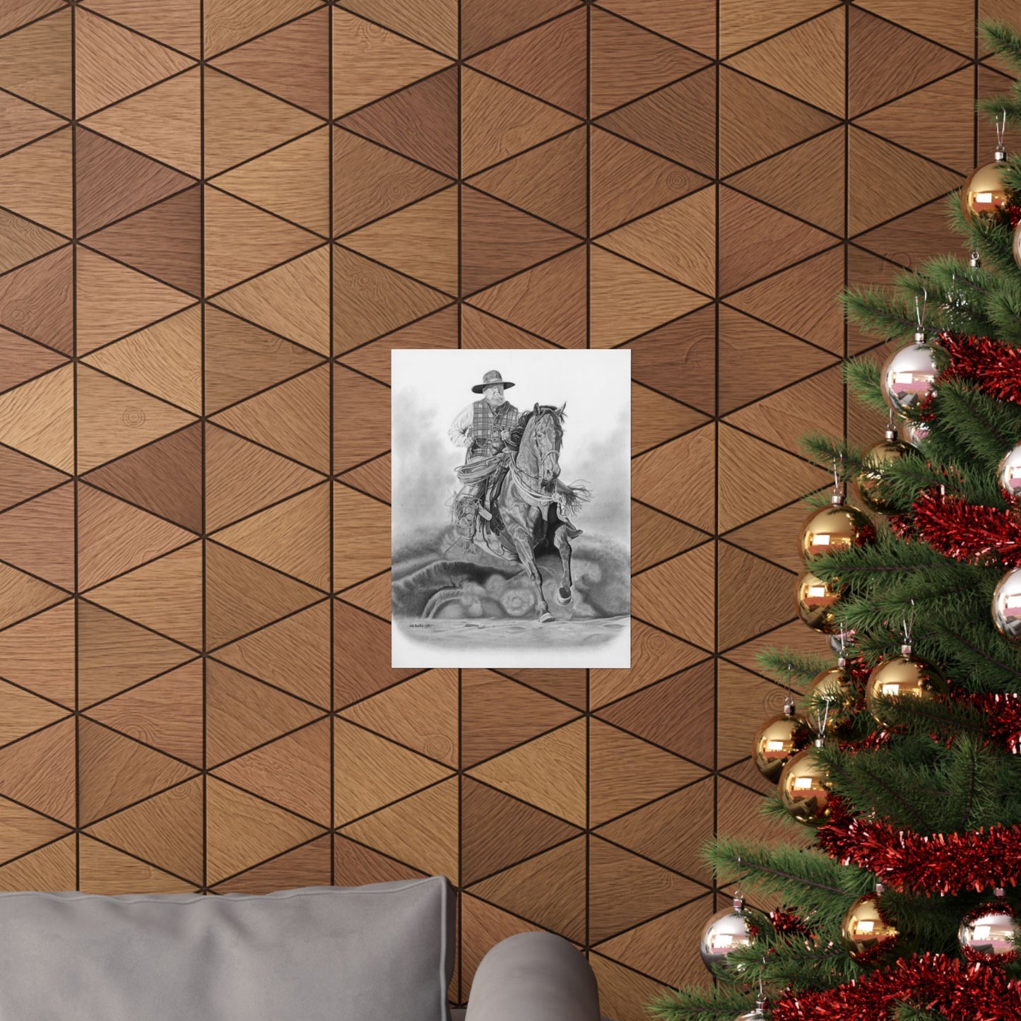 "Trouble Up Ahead" Western Cowboy Art Print, Cowboy Wall Decor, Horse Lover Gift, Rustic Home Decor, Country Themed Artwork