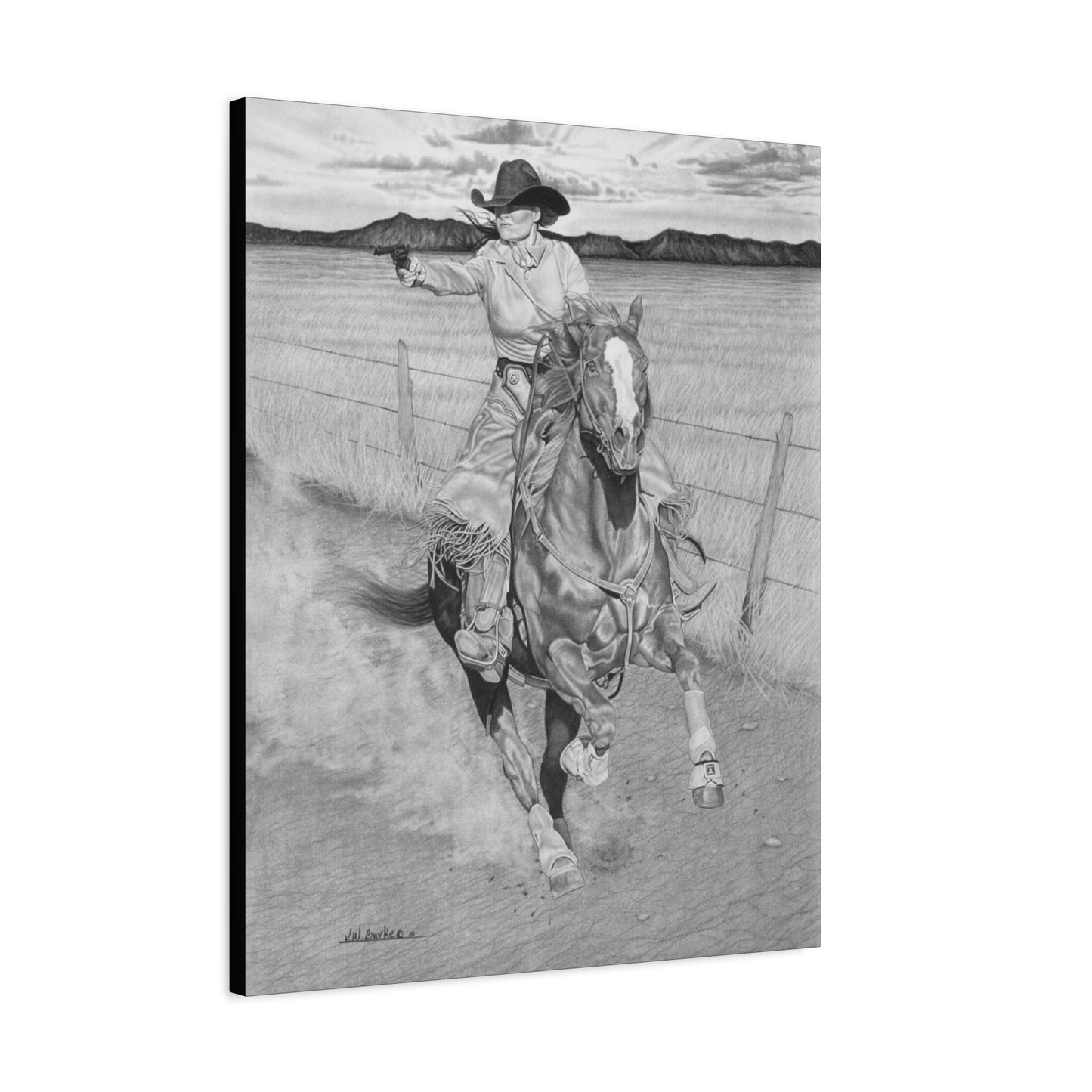 "Dangerouse and Beautiful" western art on canvas