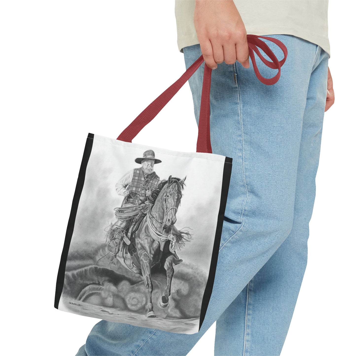 "Trouble Up Ahead" Tote Bag, Western Style Shopping Tote, Equestrian Gift, Farmhouse Decor, Horse Lover Accessory