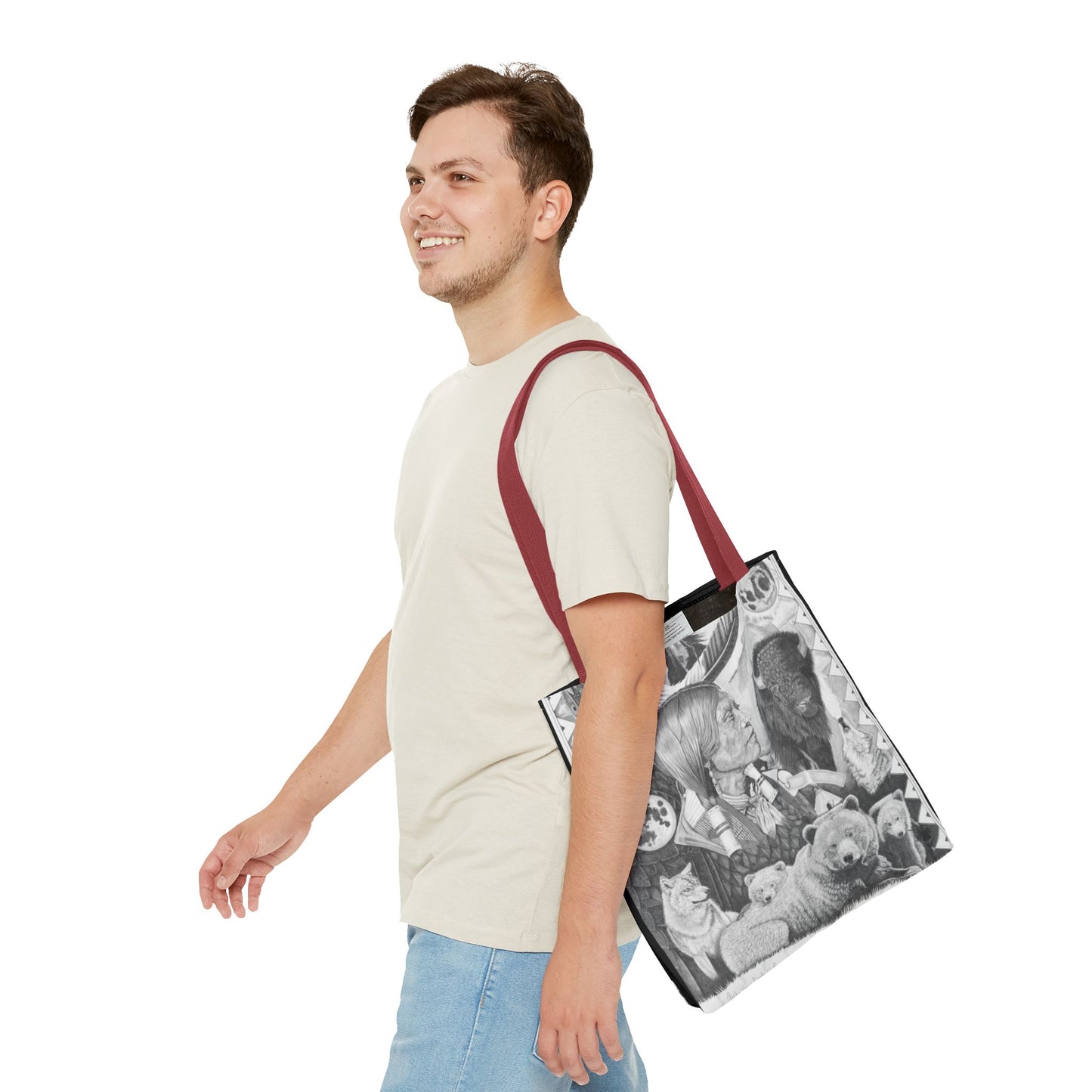 "Two Moon Apache Dream " Tote Bag, Western Style Shopping Tote, Equestrian Gift, Farmhouse Decor, Horse Lover Accessory