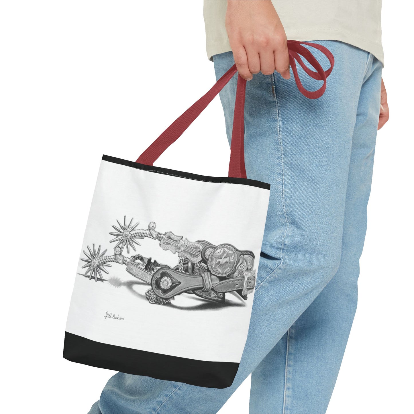 "Spurs" Tote Bag, Western Style Shopping Tote, Equestrian Gift, Farmhouse Decor, Horse Lover Accessory