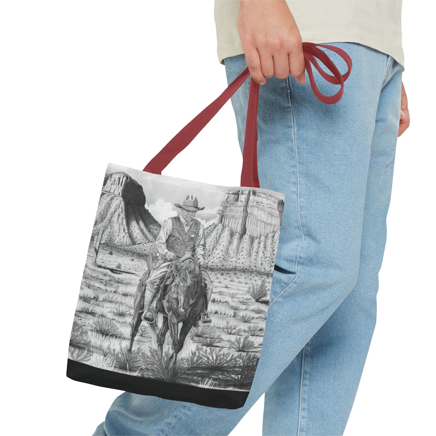 "On the Outlaw Trail "Tote Bag, Western Style Shopping Tote, Equestrian Gift, Farmhouse Decor, Horse Lover Accessory