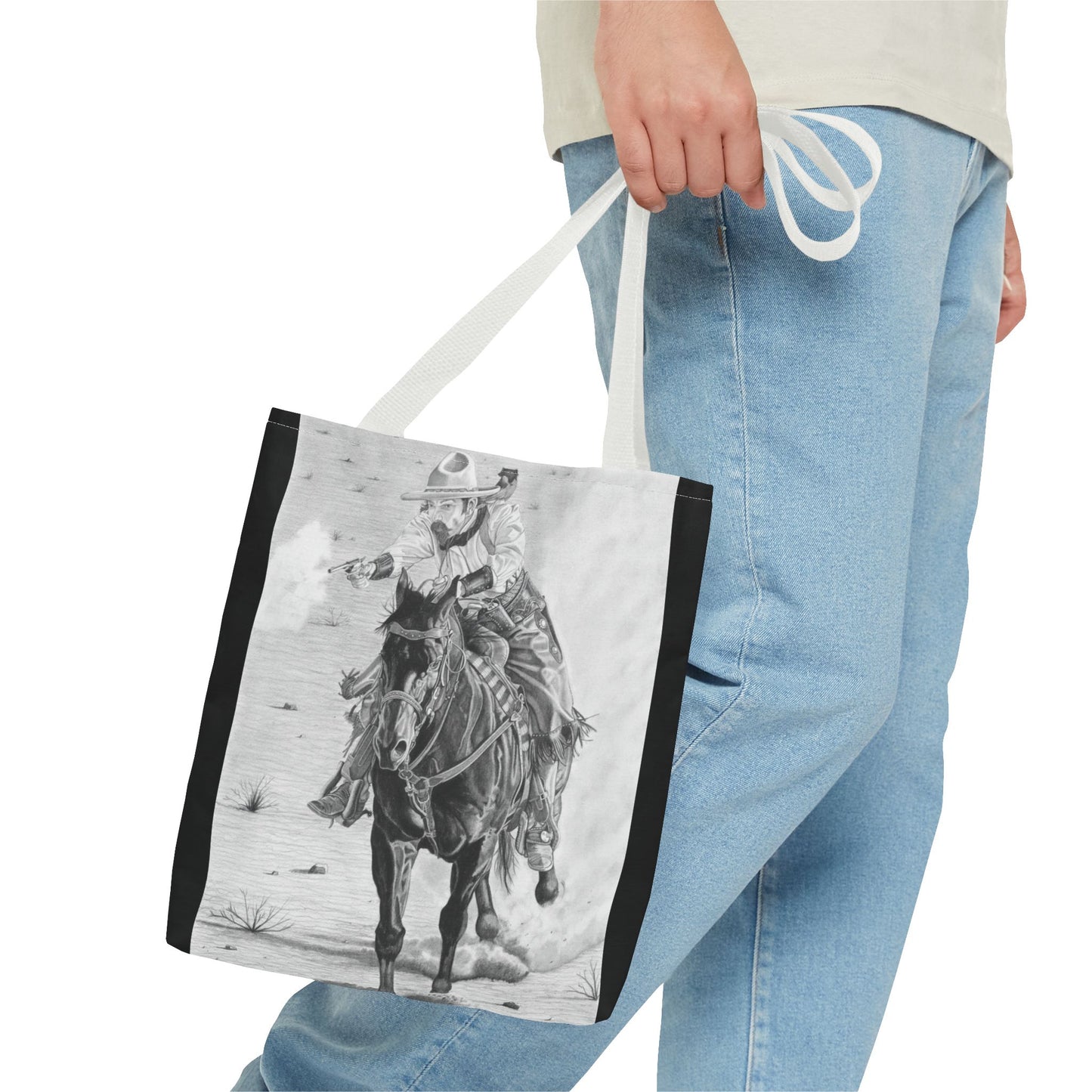 "Wild Bill Rides Again " Tote Bag, Western Style Shopping Tote, Equestrian Gift, Farmhouse Decor, Horse Lover Accessory