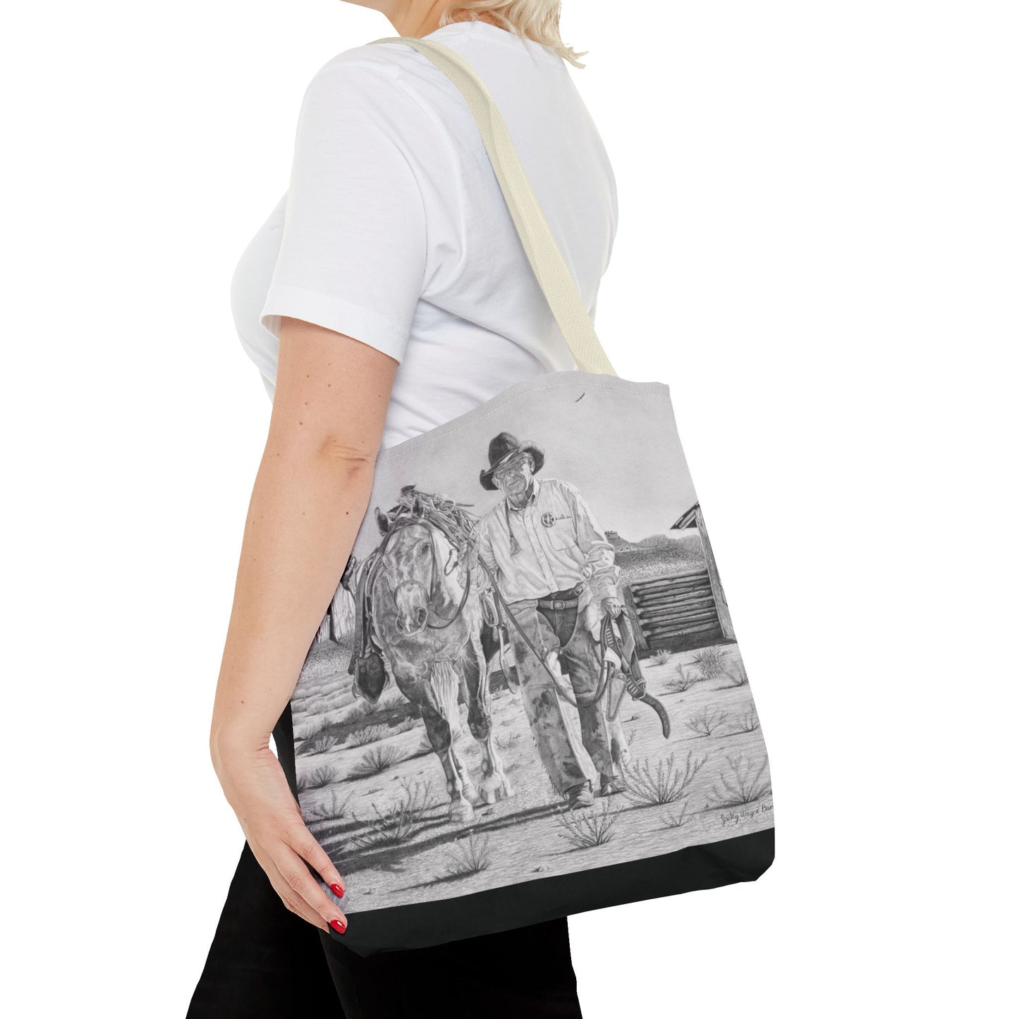 "On The Trail of Outlaw" Western Art Tote Bag