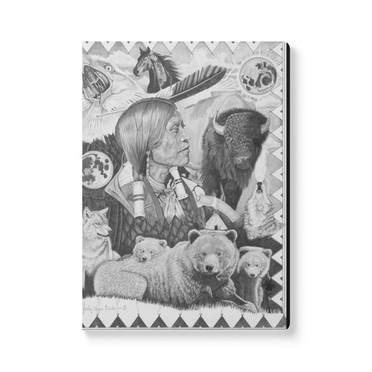 Two Moon Apache Dream" Native American Wildlife Softcover Journal, Notebook for Writing, Artistic Gift, Travel Journal, Eco-Friendly Stationery, Unique Artwork