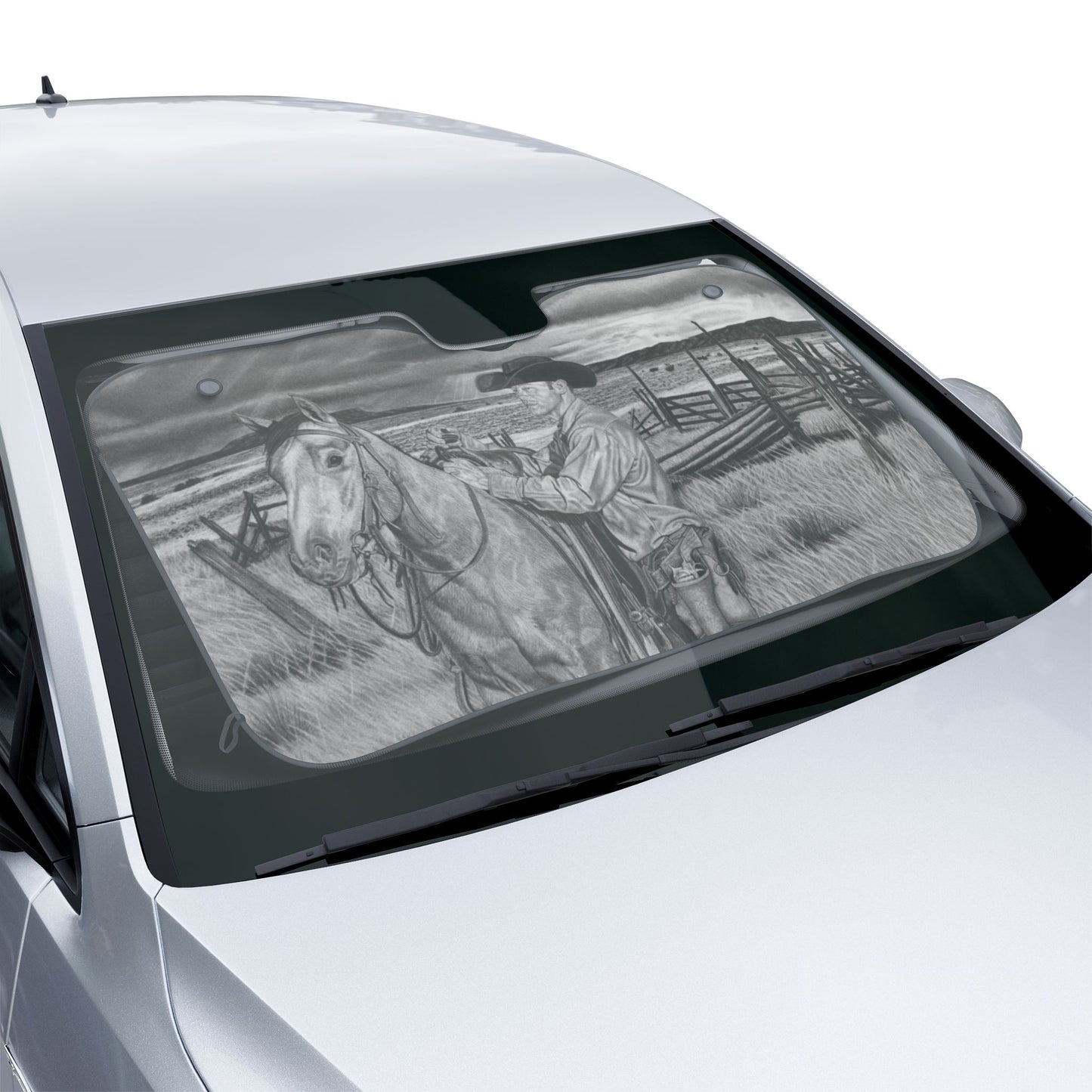 The coming storm Car Sun Shade — Western Horse Windshield Protector