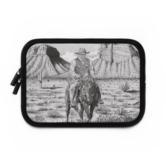 "On The Outlaw Trail" Rustic Cowboy Laptop Sleeve, Western Cowpoke Case, Unique Gift for Ranch Lovers, Rodeo Accessories, Durable Tech Cover