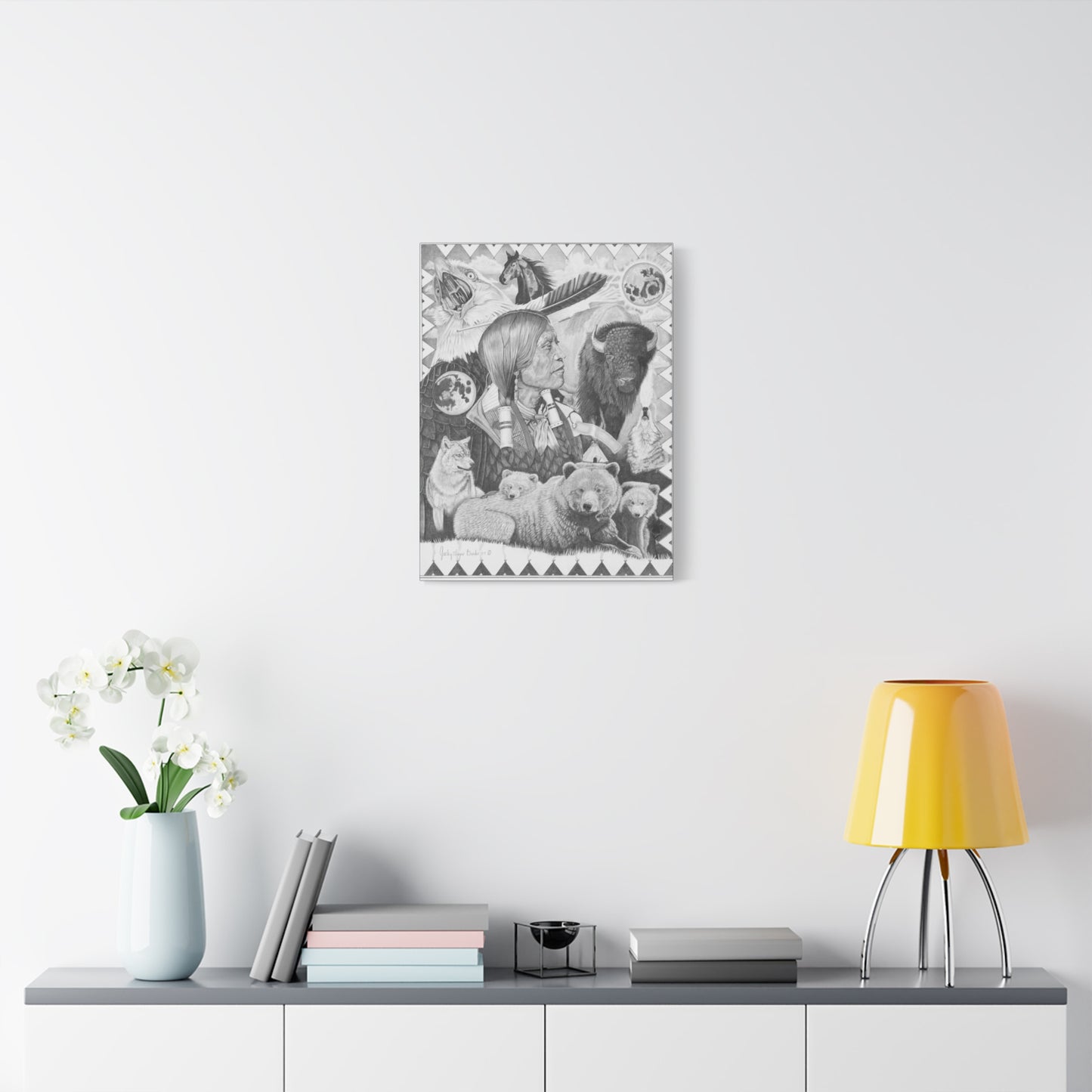"Two Moon Apache Dream" western art on canvas
