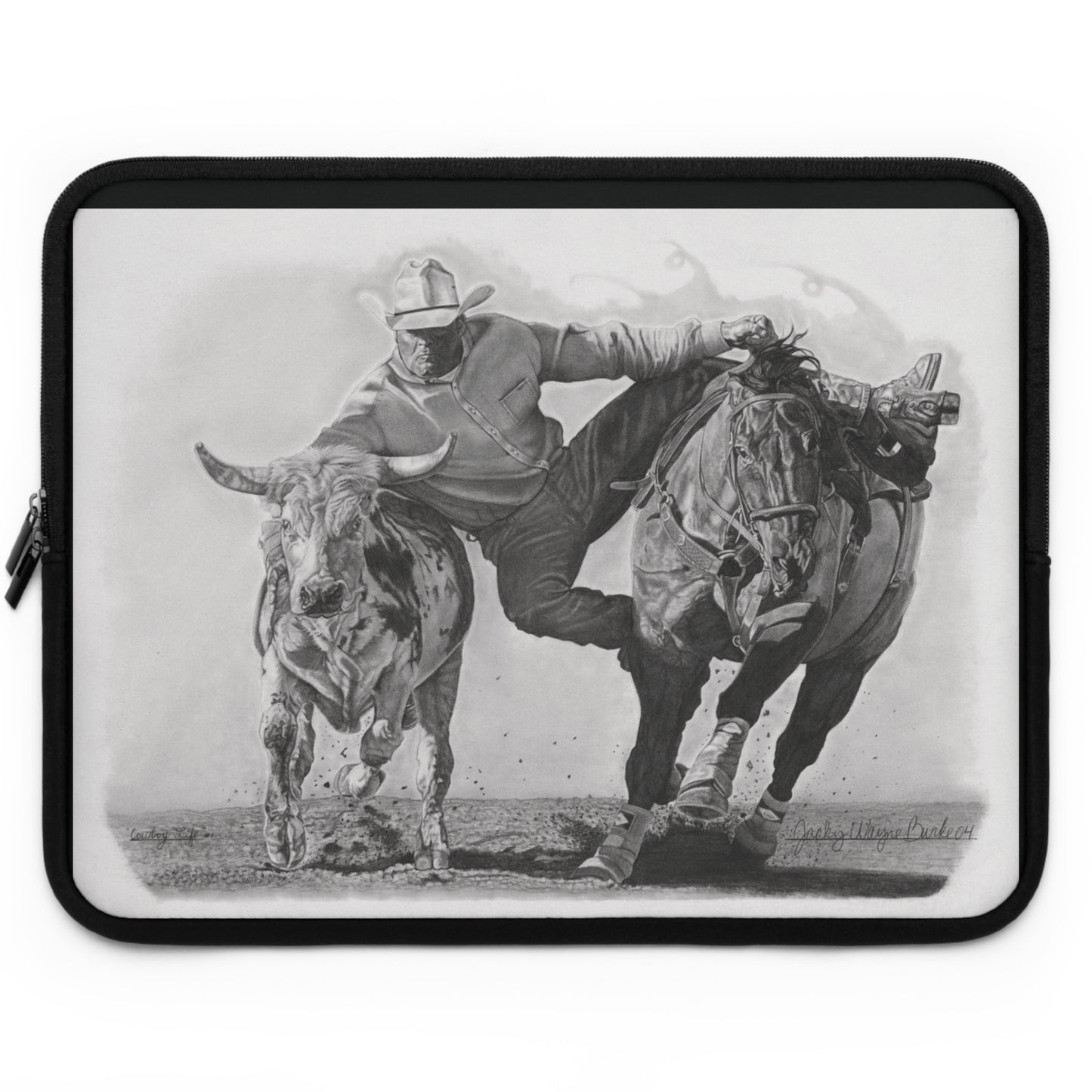 "Cowboy Life #1" Rustic Cowboy Laptop Sleeve, Western Cowpoke Case, Unique Gift for Ranch Lovers, Rodeo Accessories, Durable Tech Cover