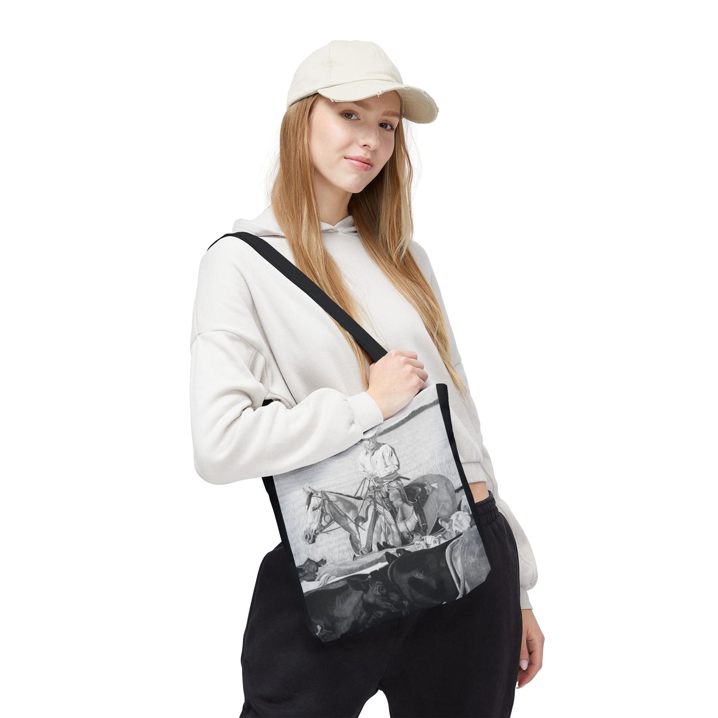 "Hot Day on the Job" Tote Bag, Western Style Shopping Tote, Equestrian Gift, Farmhouse Decor, Horse Lover Accessory