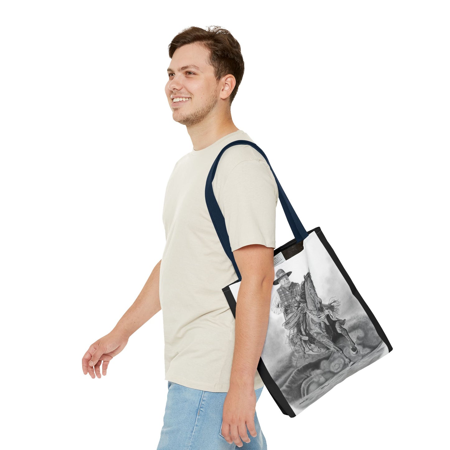"Trouble Up Ahead" Tote Bag, Western Style Shopping Tote, Equestrian Gift, Farmhouse Decor, Horse Lover Accessory