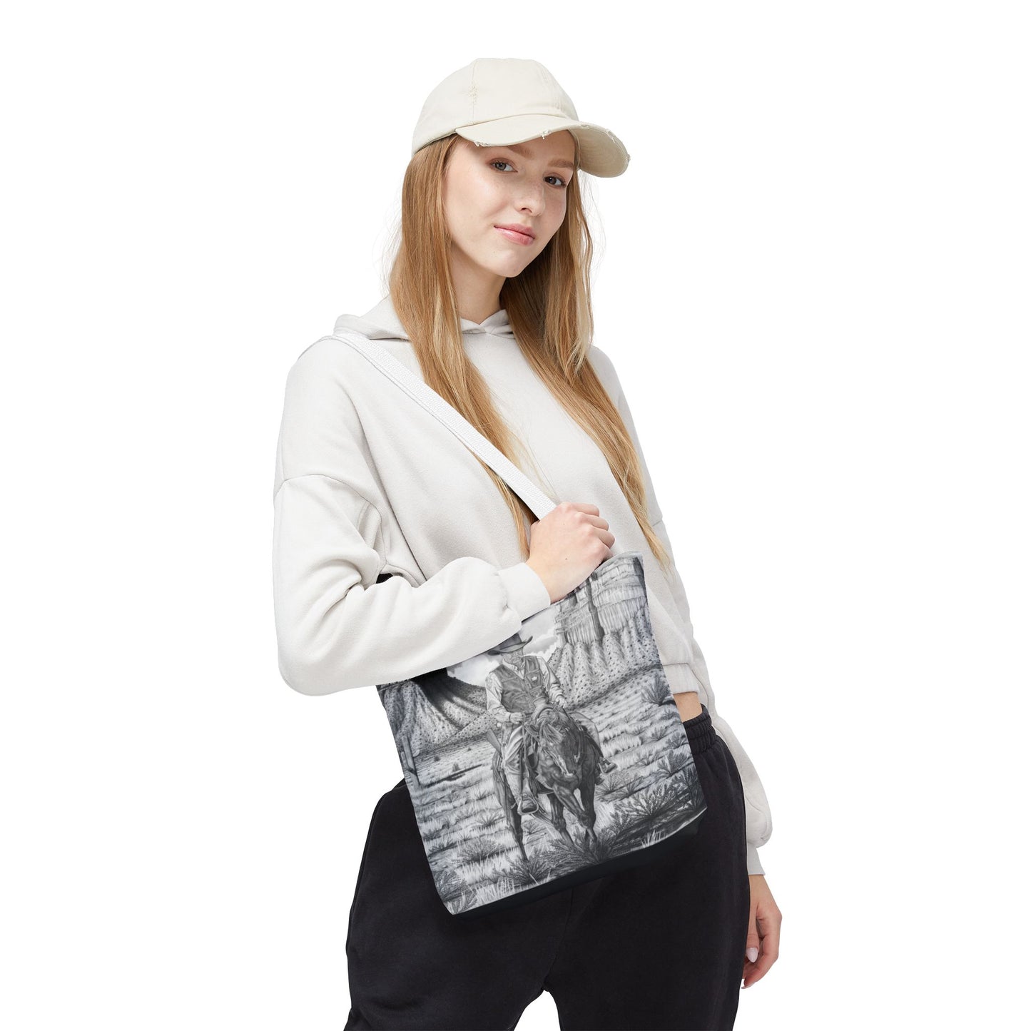 "On the Outlaw Trail "Tote Bag, Western Style Shopping Tote, Equestrian Gift, Farmhouse Decor, Horse Lover Accessory