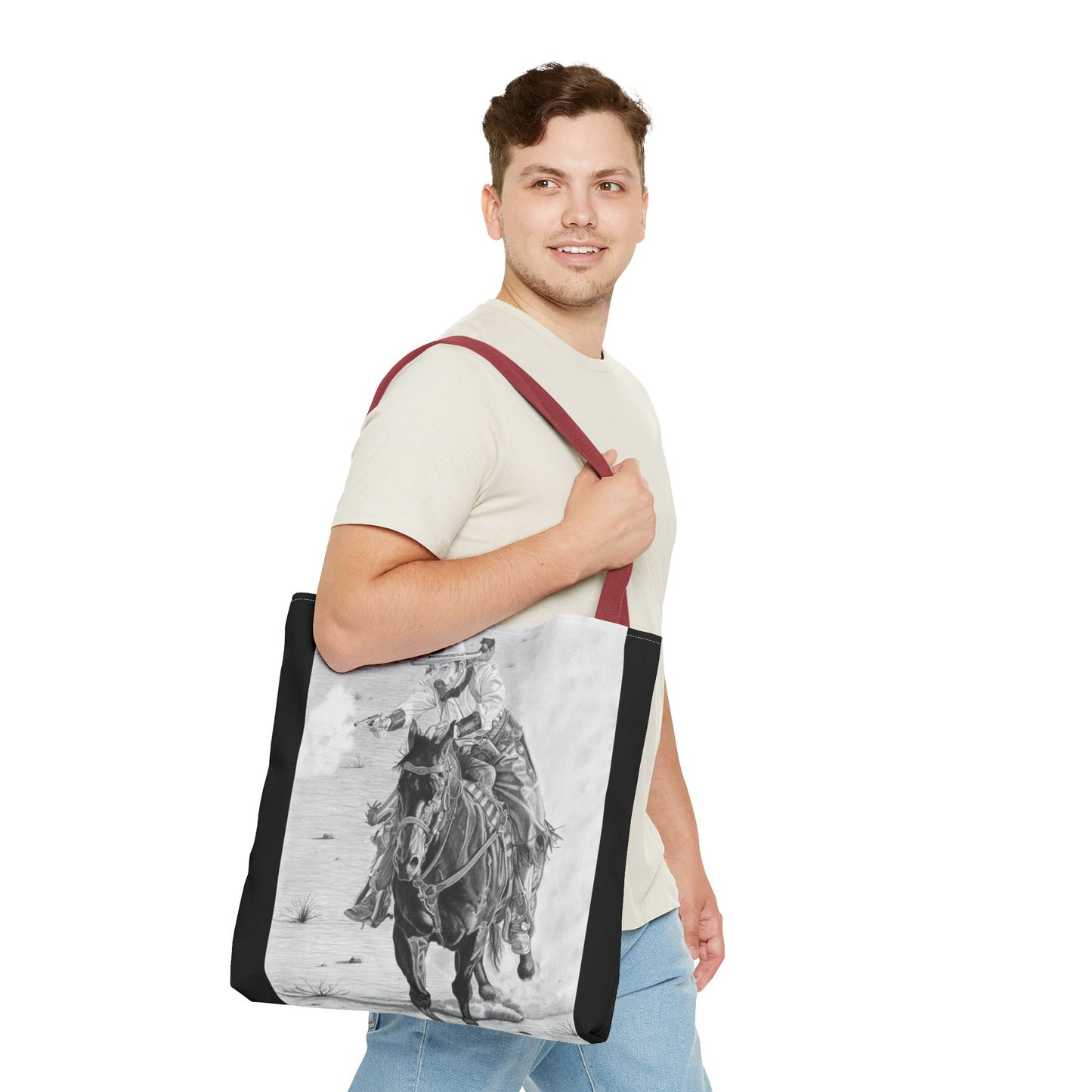 "Wild Bill Rides Again " Tote Bag, Western Style Shopping Tote, Equestrian Gift, Farmhouse Decor, Horse Lover Accessory
