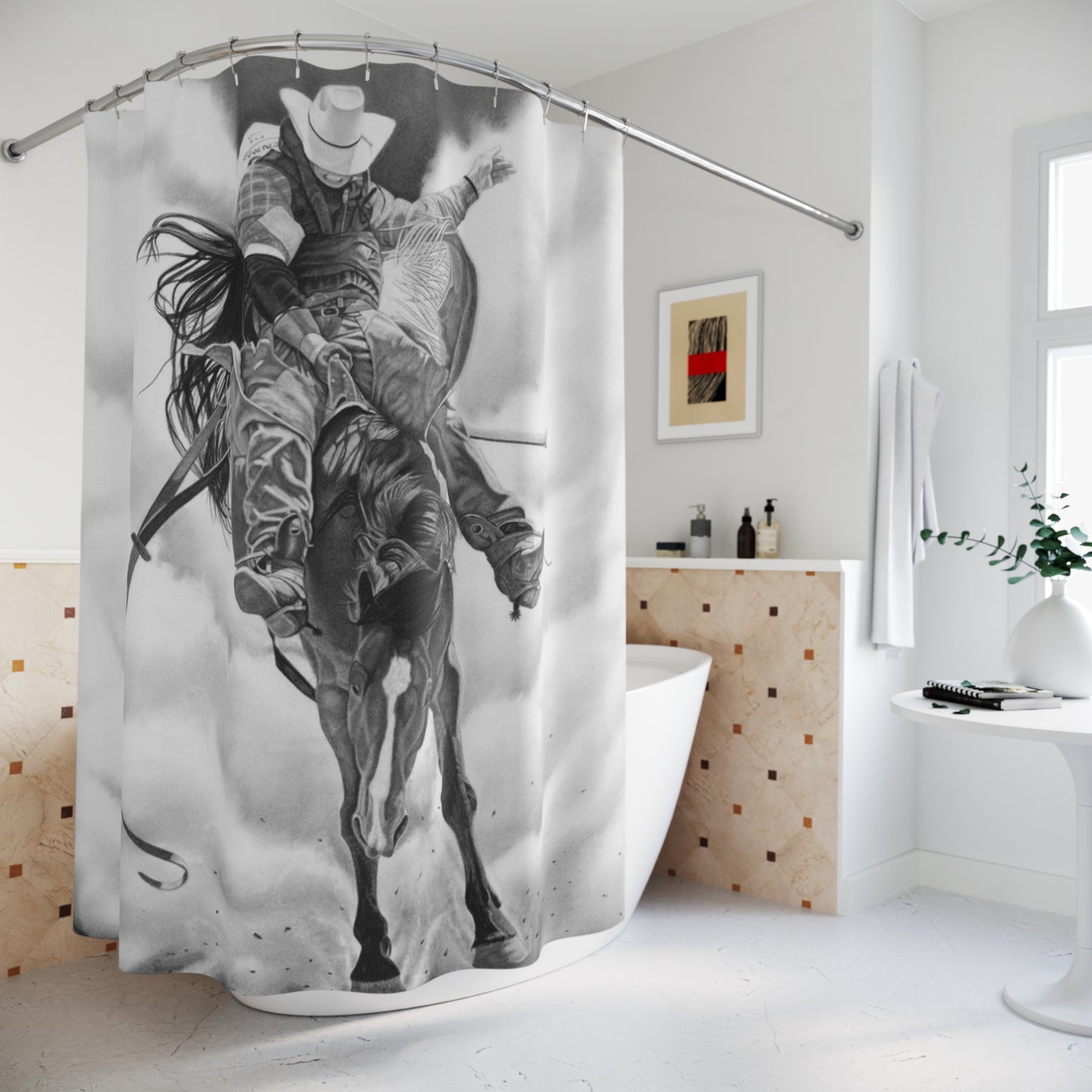 Shower Curtain Western style, farmhouse Bathroom Decor