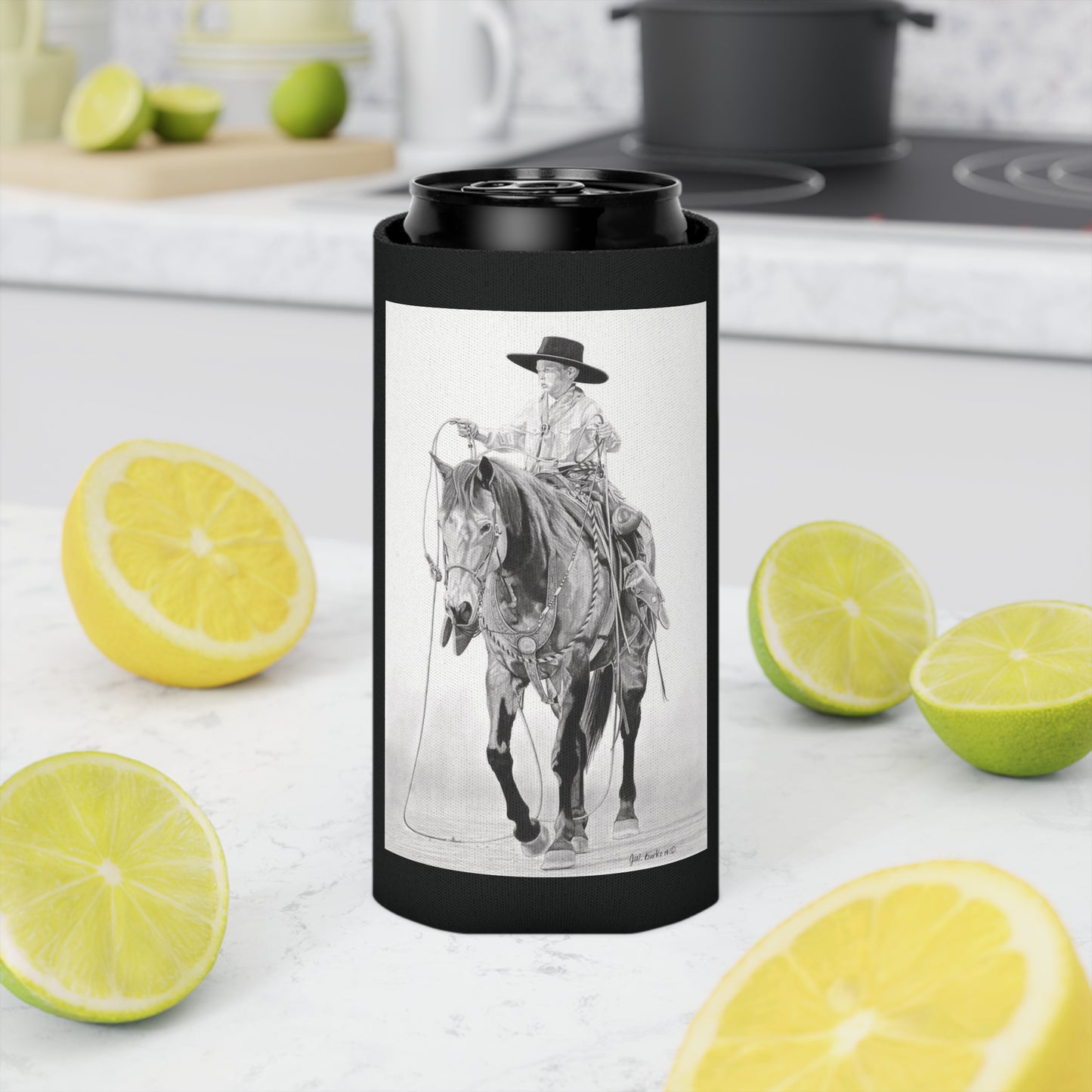 Can Cooler, Western Beverage Sleeve, Outdoor Party Gear, Country-Themed Drink Holder, Ideal for BBQs & Tailgates