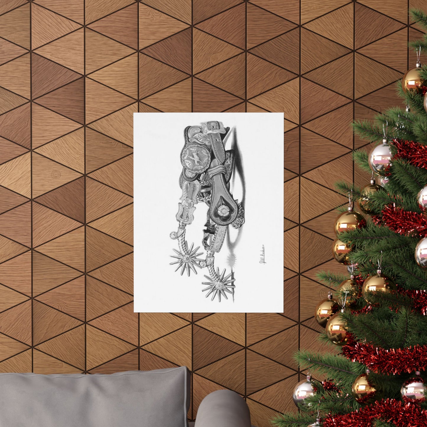 "Spurs" Spirit Vertical Wall Art Poster, Rustic Home Decor, Horse Lover Gift, Western Theme Art, Country Style Wall Decoration