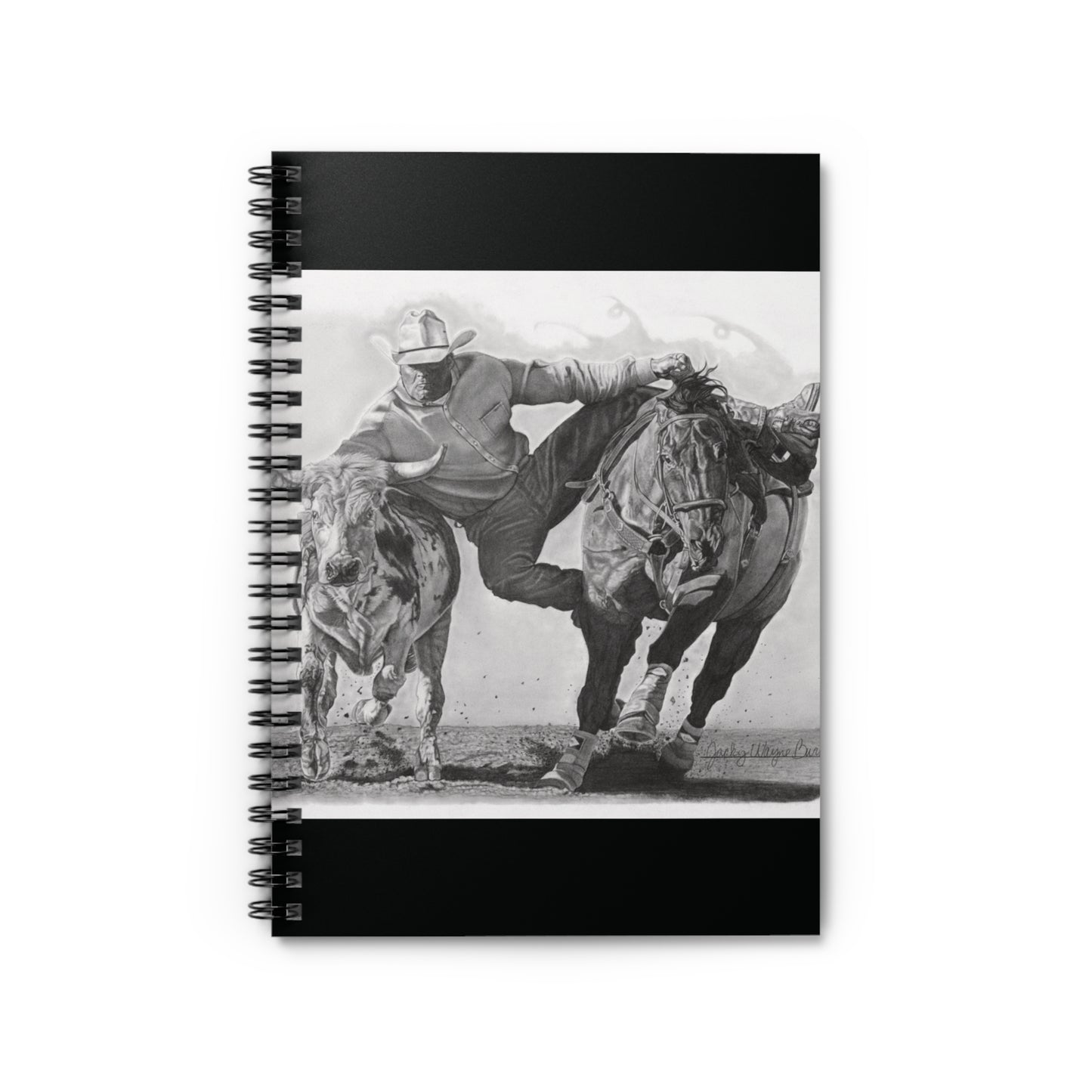 "Cowboy Life # 1" Western Art Notebook - Ruled Line Spiral Journal