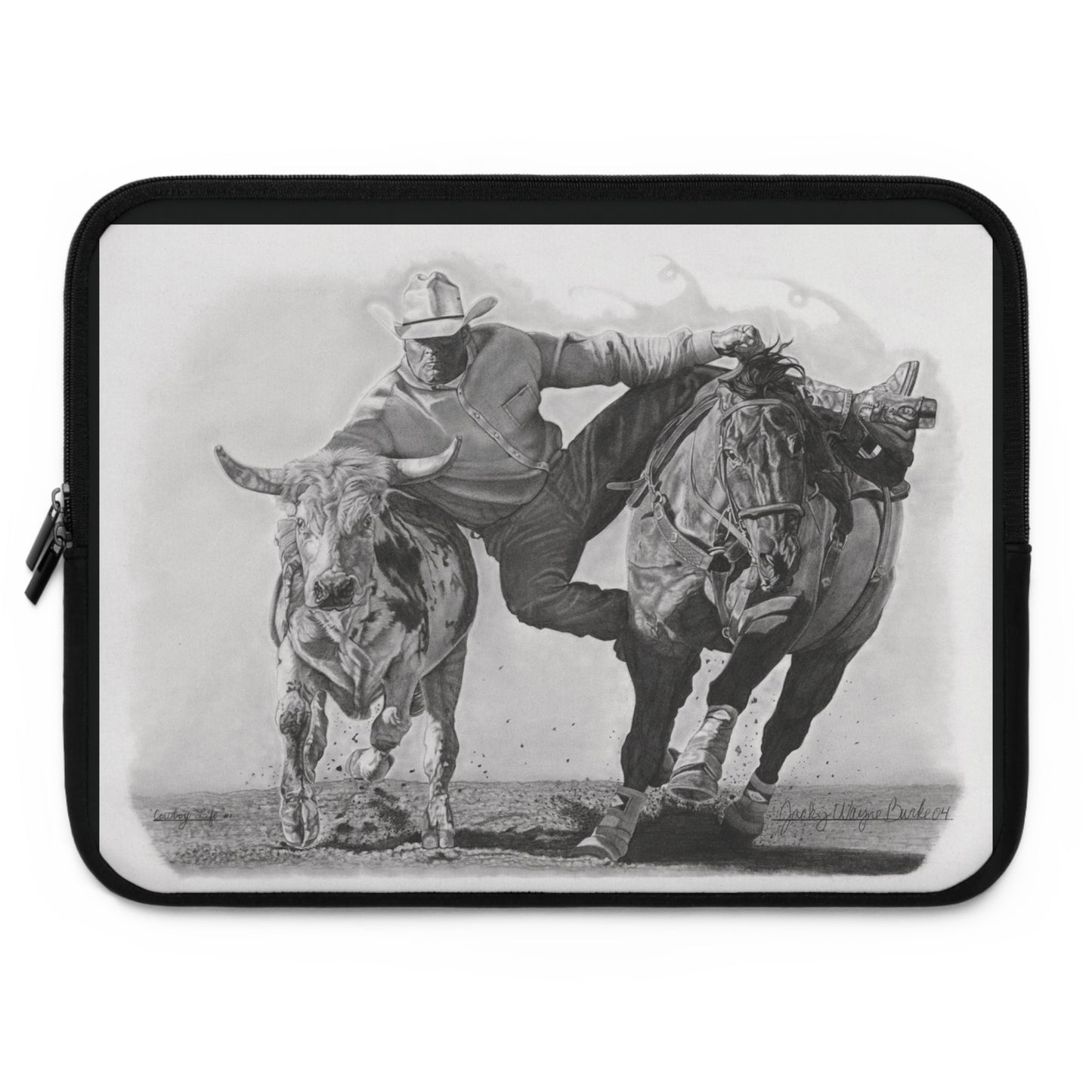 "Cowboy Life #1" Rustic Cowboy Laptop Sleeve, Western Cowpoke Case, Unique Gift for Ranch Lovers, Rodeo Accessories, Durable Tech Cover