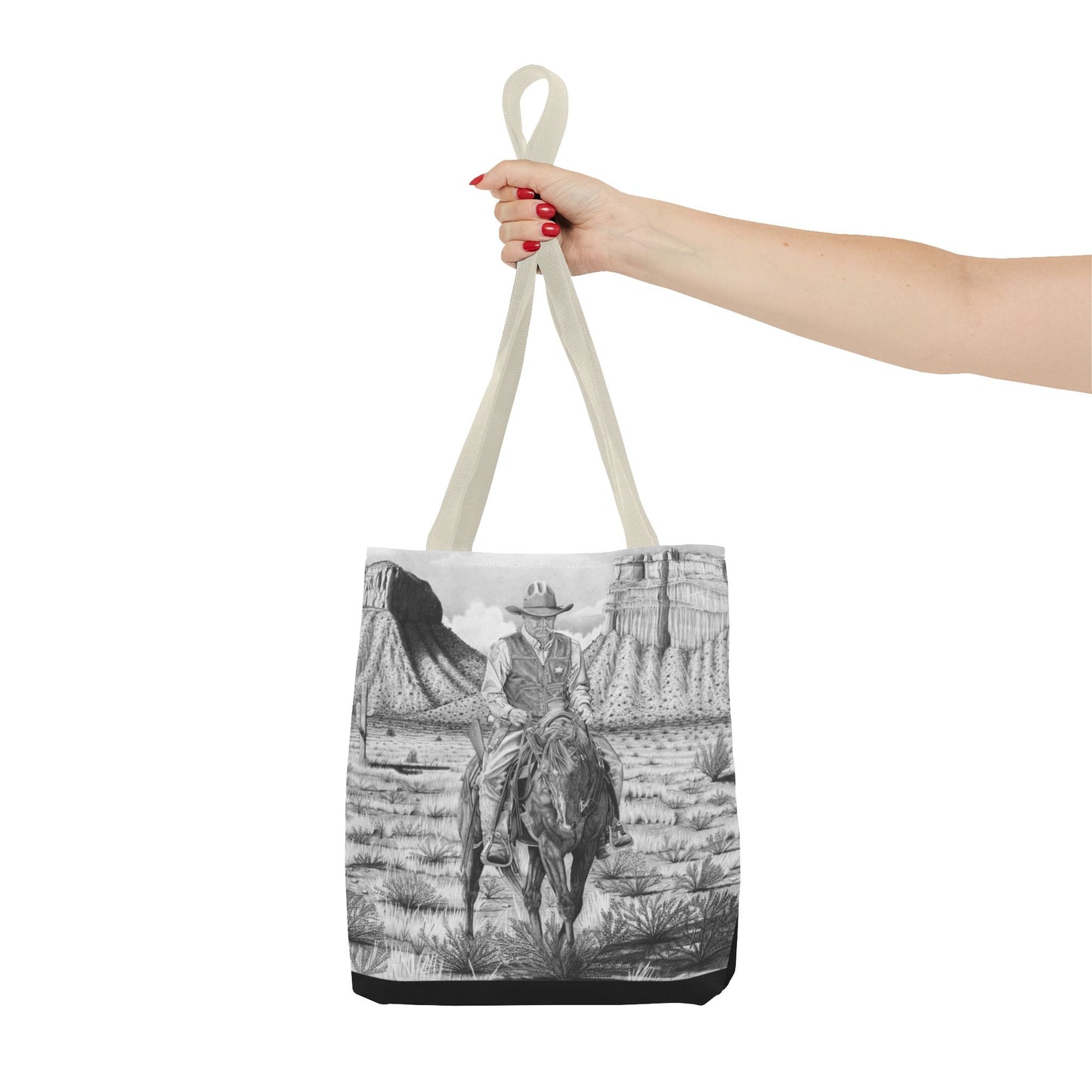 "On the Outlaw Trail "Tote Bag, Western Style Shopping Tote, Equestrian Gift, Farmhouse Decor, Horse Lover Accessory
