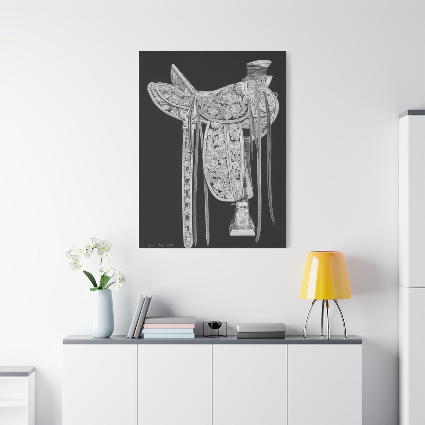 " New Saddle" western art on canvas