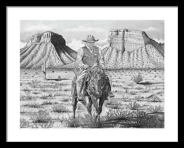 On the Outlaw Trail - Framed Print