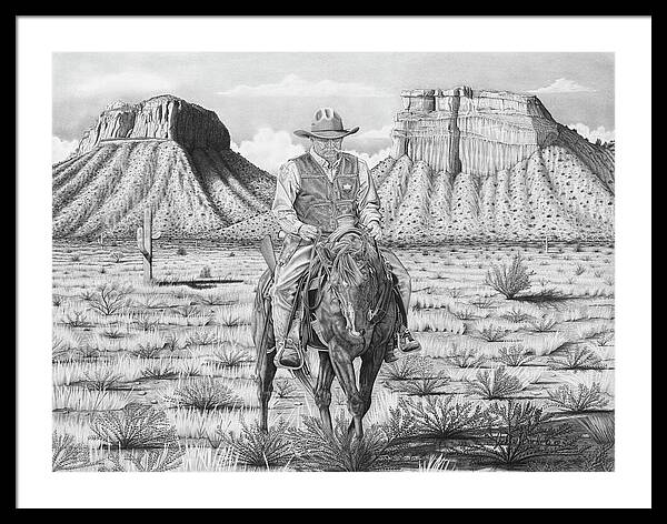 On the Outlaw Trail - Framed Print
