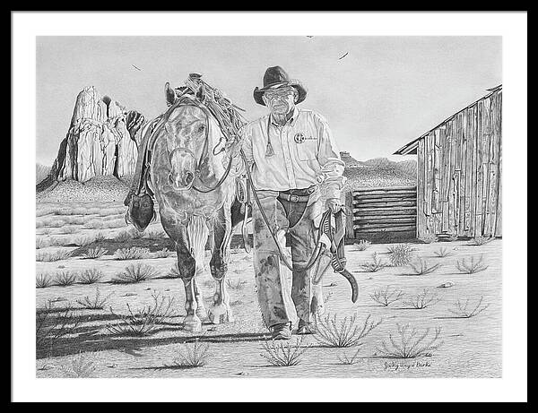 On the trail of the Outlaw - Framed Print