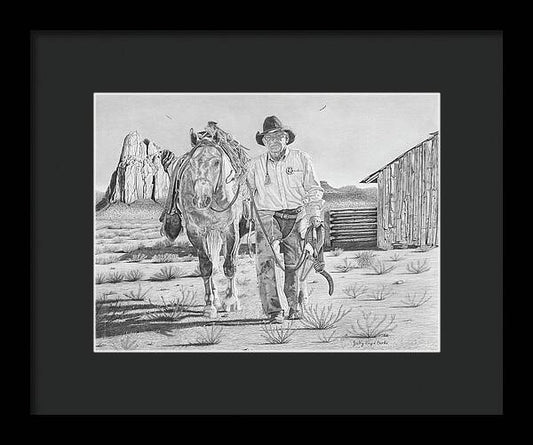 Framed Print, western Art, cowboy style, farmhouse