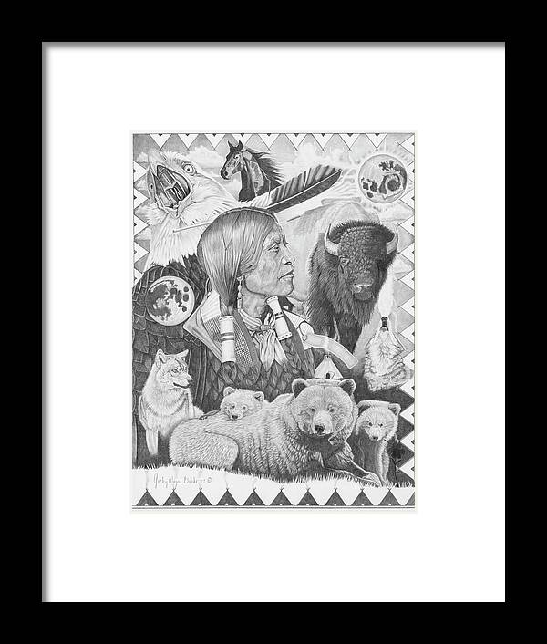 Two Moon Apache Dream - Framed Print