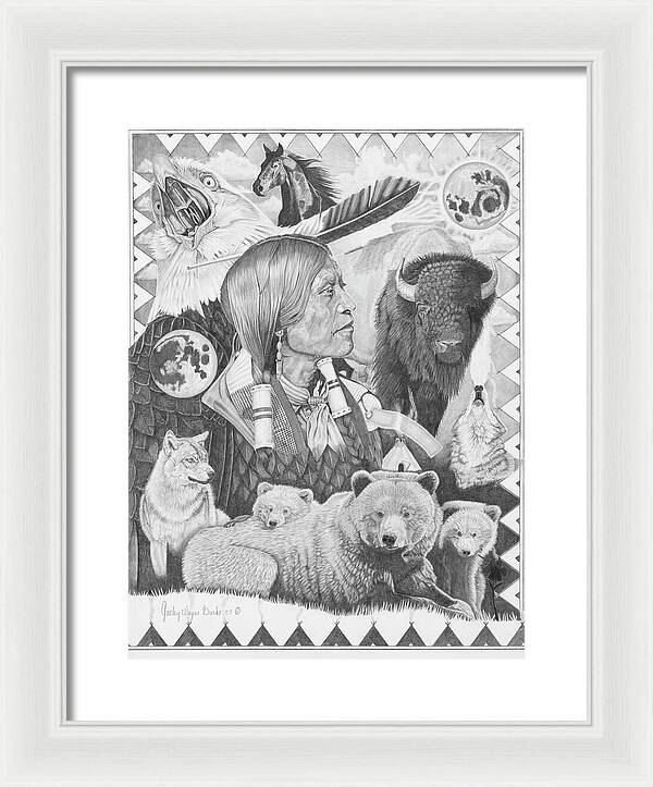 Two Moon Apache Dream - Framed Print