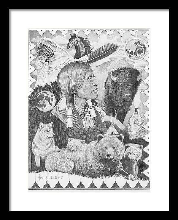 Two Moon Apache Dream - Framed Print