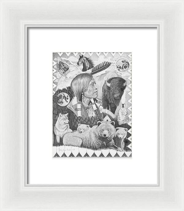 Two Moon Apache Dream - Framed Print