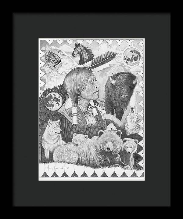 Two Moon Apache Dream - Framed Print