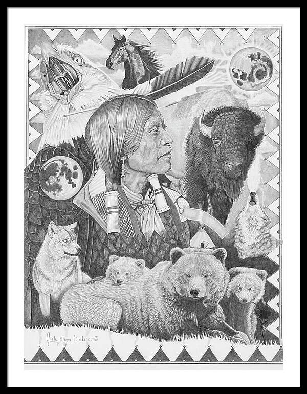 Two Moon Apache Dream - Framed Print