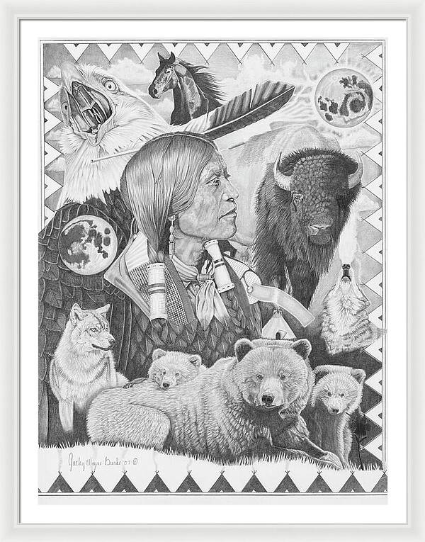 Two Moon Apache Dream - Framed Print