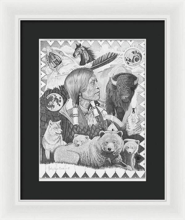 Two Moon Apache Dream - Framed Print