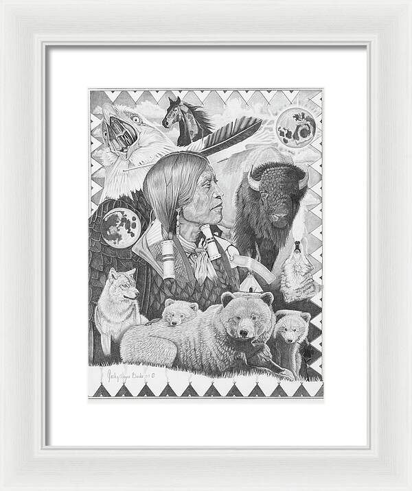 Two Moon Apache Dream - Framed Print
