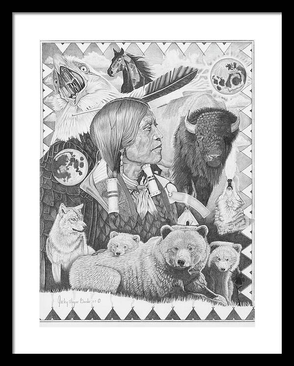 Two Moon Apache Dream - Framed Print