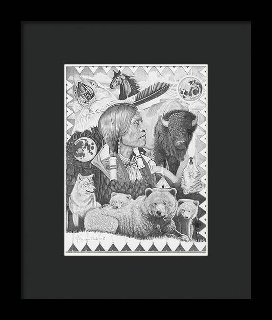 Two Moon Apache Dream - Framed Print