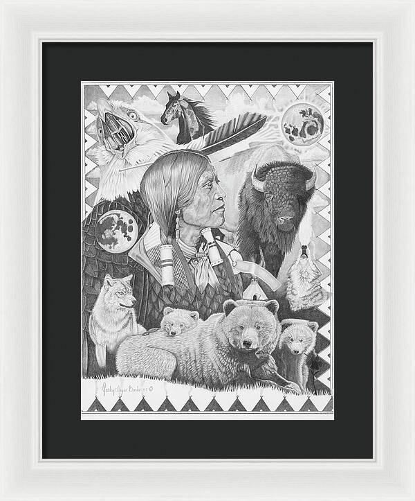 Two Moon Apache Dream - Framed Print