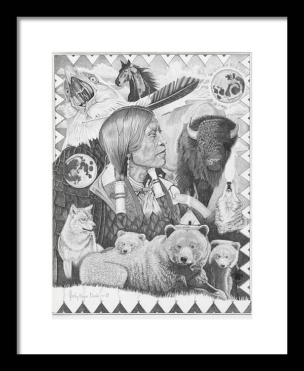 Two Moon Apache Dream - Framed Print
