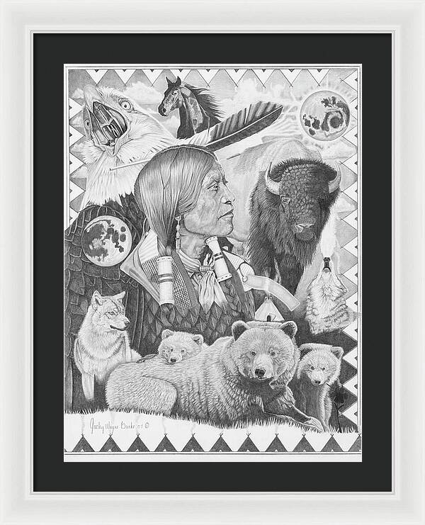Two Moon Apache Dream - Framed Print