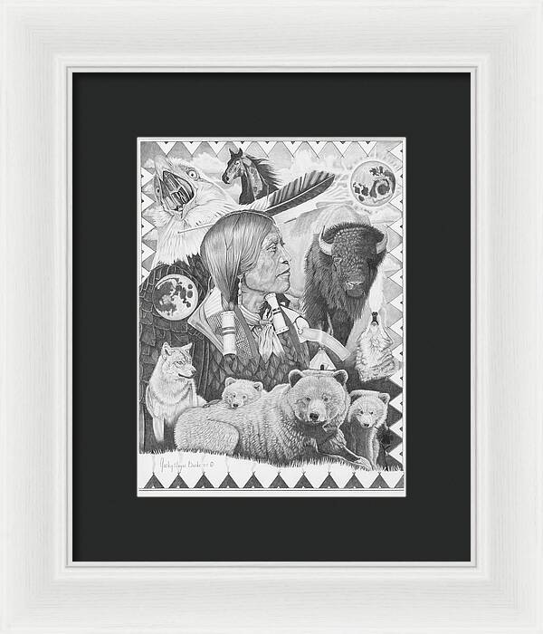 Two Moon Apache Dream - Framed Print