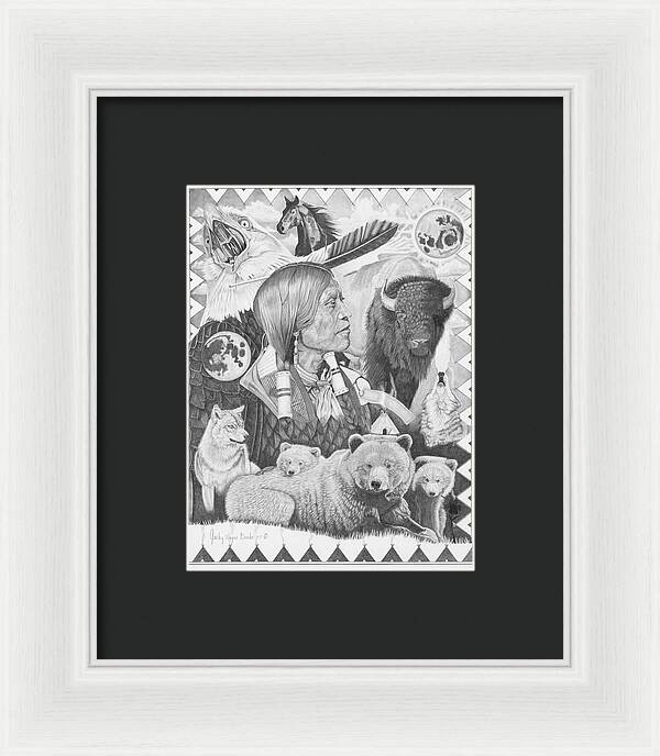 Two Moon Apache Dream - Framed Print