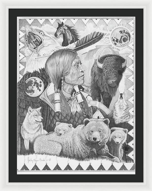 Two Moon Apache Dream - Framed Print