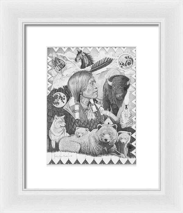 Two Moon Apache Dream - Framed Print