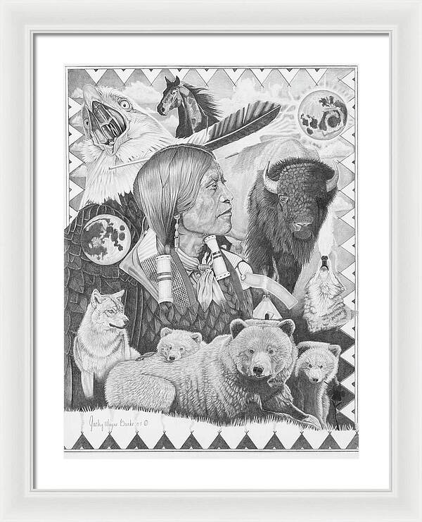 Two Moon Apache Dream - Framed Print
