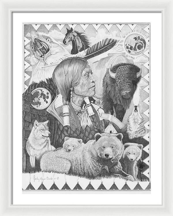 Two Moon Apache Dream - Framed Print